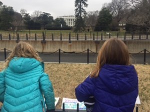 My daughters first view of the White House was interrupted by people against the March on Washington.