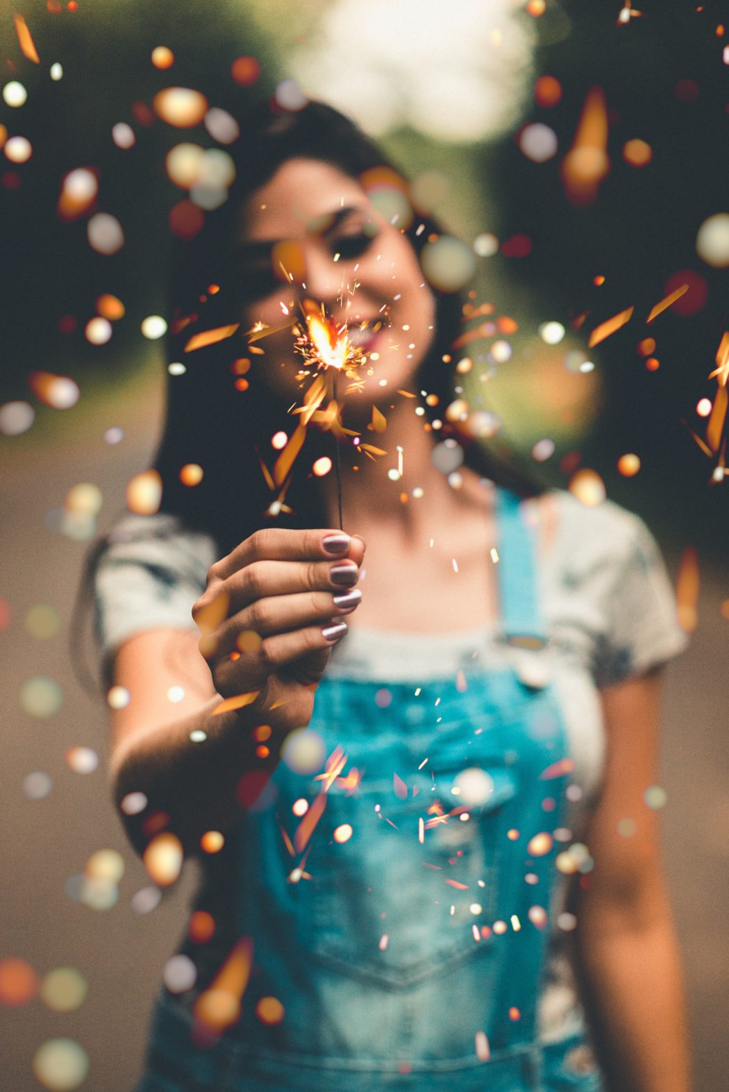 Woman with sparkler