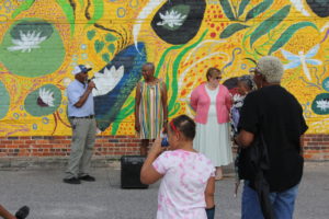 Red Springs Town Manager David Ashburn speaking about the mural in Red Springs, North Carolina.